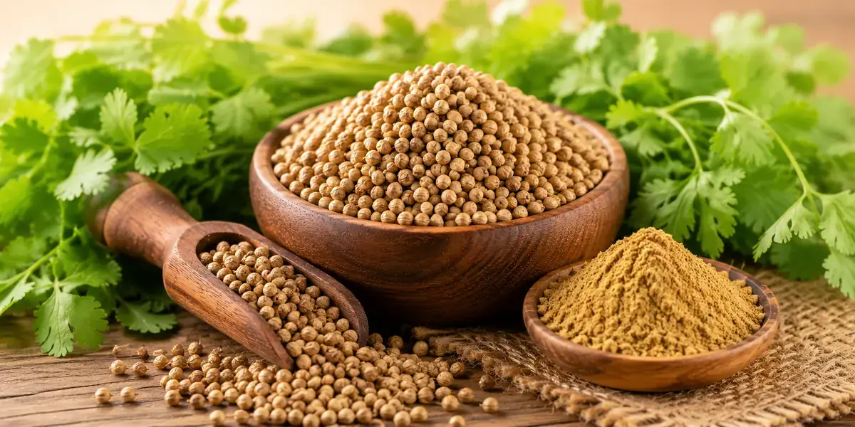 Indian coriander (dhania) — seeds, powder and fresh leaves — buyer guide by VKRUND ENTERPRISE