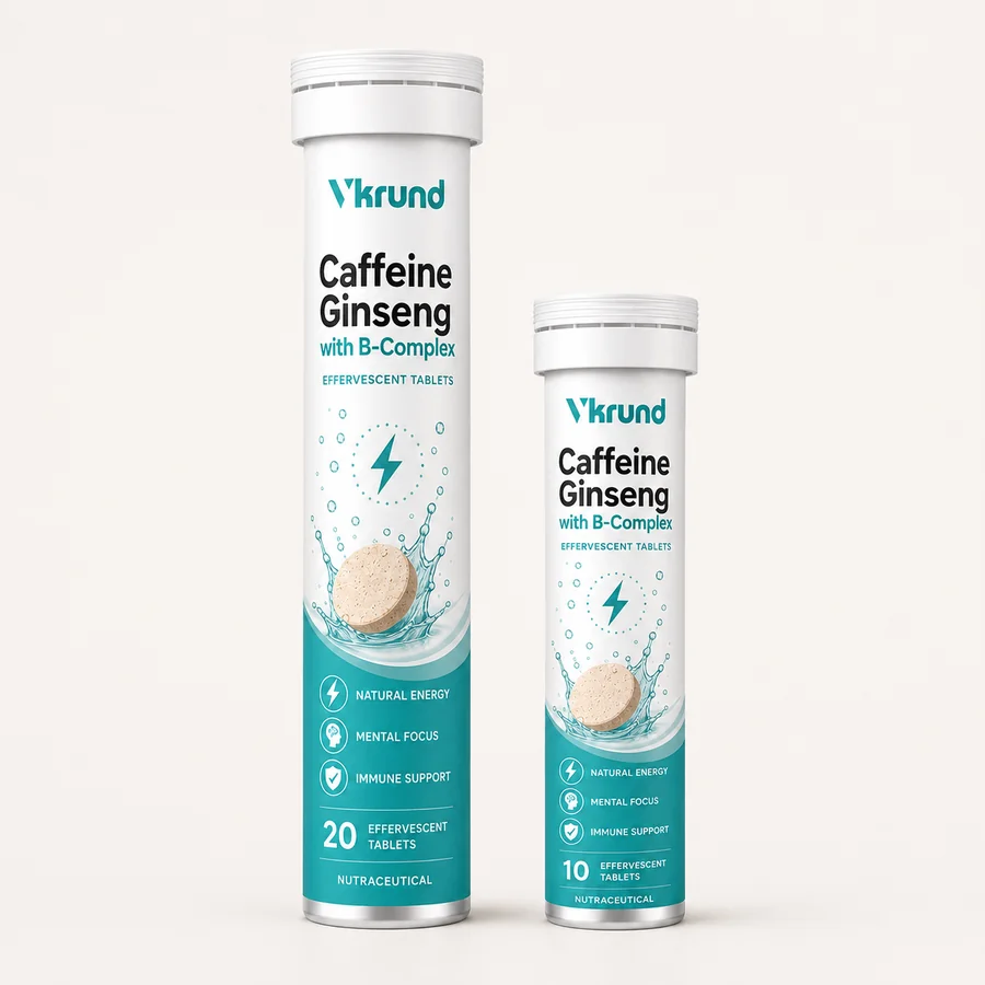 Caffeine Ginseng With Vitamin B-Complex Effervescent Tablets — VKRUND ENTERPRISE