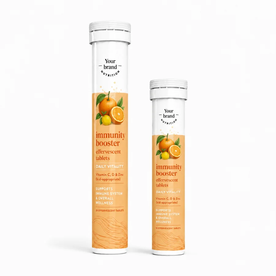 Immunity Booster Effervescent Tablets For Kids — VKRUND ENTERPRISE effervescent tablets, private-label supplier India