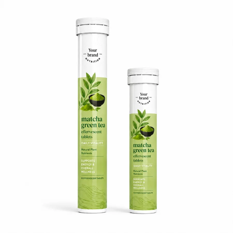 Matcha Green Tea Effervescent Tablets — VKRUND ENTERPRISE effervescent tablets, private-label supplier India