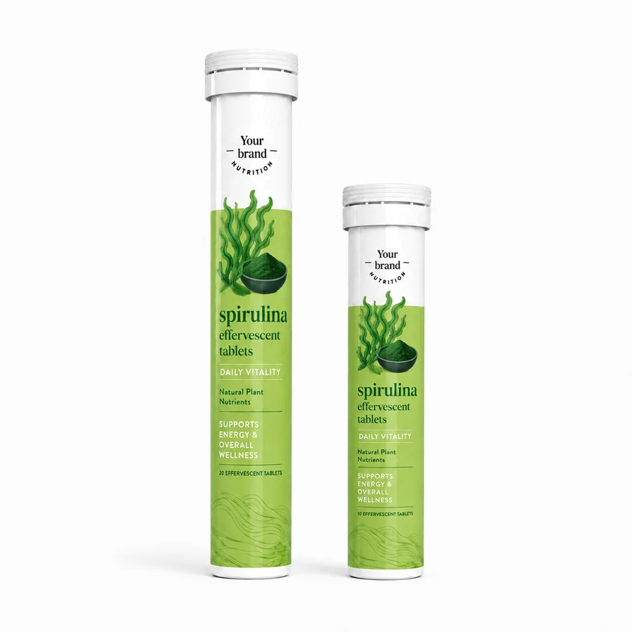 Spirulina Effervescent Tablets — VKRUND ENTERPRISE effervescent tablets, private-label supplier India