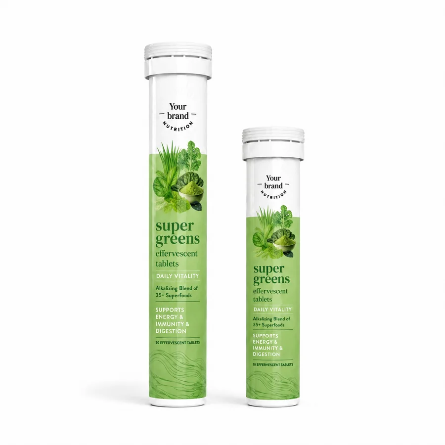 Super Greens Effervescent Tablets — VKRUND ENTERPRISE effervescent tablets, private-label supplier India