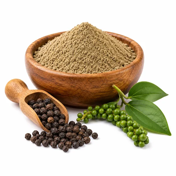 Piperine extract (95% piperine, from black pepper Piper nigrum) with peppercorns — VKRUND ENTERPRISE, bulk supplier & exporter from India