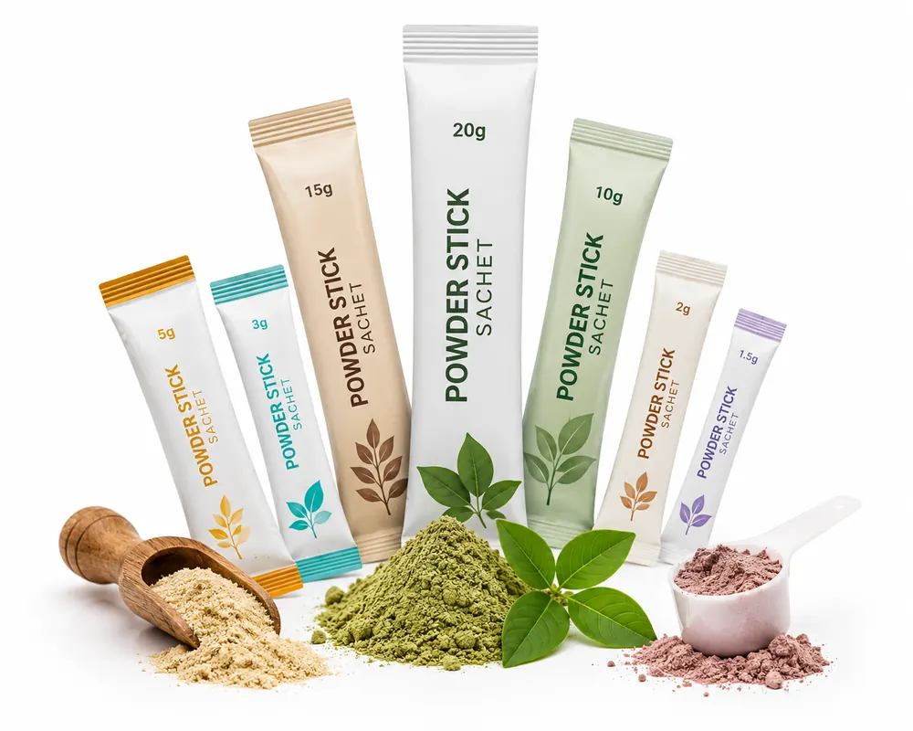 Single-dose powder stick sachets by VKRUND ENTERPRISE — private-label sachet supplement manufacturer & exporter from India
