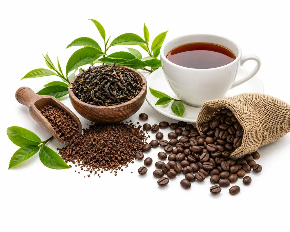 Indian tea & coffee by VKRUND ENTERPRISE — black & green tea leaves and Arabica/Robusta coffee beans — bulk tea and coffee exporter & supplier from India